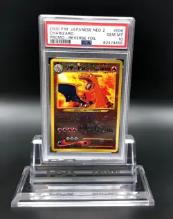Pokemon Charizard Promo Reverse Foil Japanese Neo 2 No. 006 PSA 10 Gem Mint - Image 1