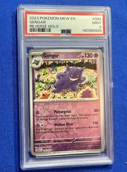 2023 POKEMON MEW EN-151 REVERSE HOLO #094 GENGAR PSA 9 - Image 1