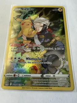 Pokemon TCG Pikachu TG05/TG30 Lost Origin Trainer Gallery Ultra Rare Holo - Image 2