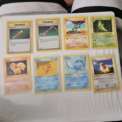 Pokemon Base Set 1st Edition (8) Cards Vulpix Staryu Poliwag Machop - Image 1