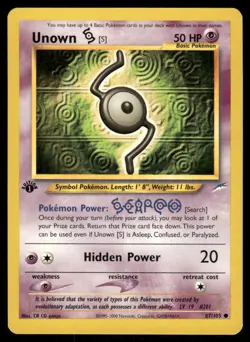 Pokemon Cards Unown [S] 87/105 1st Edition Neo Destiny WOTC Common NM - Image 1