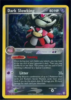 Pokemon EX TEAM ROCKET RETURNS - #9/109 Dark Slowking - Holo - SWIRL - ENG - NM+ - Image 1