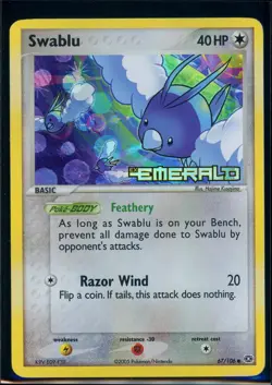 Pokemon EX EMERALD - #67/106 Swablu - Reverse Holo - ENG - Near Mint/Mint - Image 1