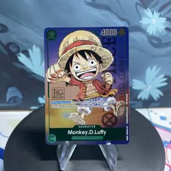 One Piece Monkey D. Luffy P-037 1st Anniversary Stamped Tournament Holo Promo NM - Image 1
