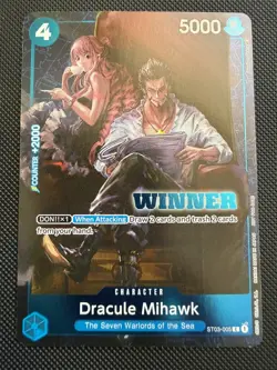 Dracule Mihawk Winner Pack Vol.4 ST03-005 Tournament Promo One Piece TCG NM - Image 1