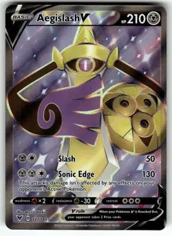 Aegislash V (Full Art) 177/185 SWSH04: Vivid Voltage NM Pokemon Card TCG - Image 1