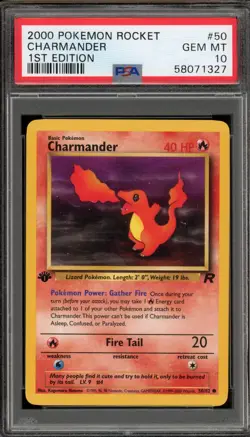 Pokemon Charmander Team Rocket 1st Edition #50 PSA 10 Gem Mint - Image 1