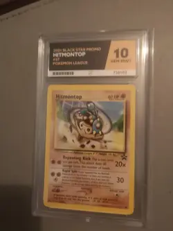 2001 WOTC Black Star Promo Card Ace Grade 10 #37 Hitmontop Pokemon Card Mint Gem - Image 1