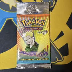 Pokemon TCG Gym Heroes Booster Pack WOTC 1999 w/ Long Crimp - Image 1