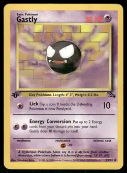 Pokemon Tcg Gastly [1st Edition] #33 Pokemon Fossil MP - Image 1