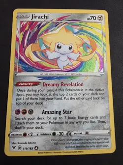 2020 POKEMON JIRACHI 119 VIVID VOLTAGE AMAZING RARE HOLO NM - Image 1