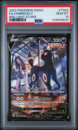2022 Pokemon Brilliant Stars #TG22 Umbreon V PSA 10 Gem Mint - Image 1