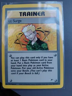 Lt Surge 101/132 Gym Heroes Rare 1999 WOTC vintage NM Pokemon Card - HD Photos - Image 1