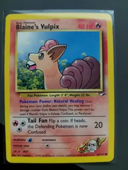 Pokemon TCG Blaine's Vulpix Gym Heroes Card 65/132 Unlimited Common NM - Image 1