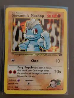 GIOVANNI'S MACHOP GYM CHALLENGE SET POKEMON CARD 72/132 LP - Image 1