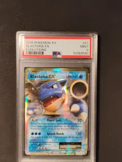 Pokemon TCG Blastoise EX XY Evolutions 2016 Holo Rare Card 21/108 PSA 9 Mint - Image 1