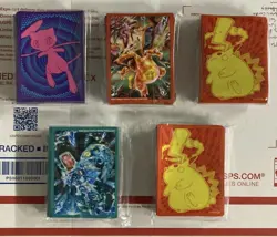 POKEMON Trading Card Sleeves - Lot of 5 ETB Sleeve Packs - Charizard Pikachu + - Image 1
