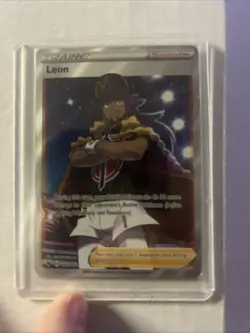 Pokemon TCG Leon Full Art Trainer Holo Ultra Rare Card 182/185 Vivid Voltage - Image 1