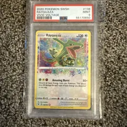 2020 POKEMON SWORD & SHIELD VIVID VOLTAGE #138 RAYQUAZA PSA 9 - Image 1