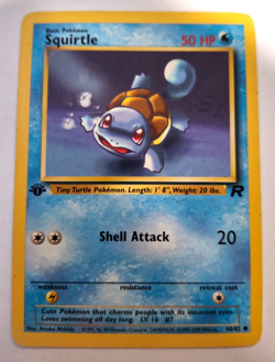 Vintage 2000 Pokemon TCG Team Rocket 1st Edition Squirtle LP 68/82 P-13 - Image 1