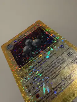 Magneton 9/102 Base set HOLO Prism Golden STICKER Vintage Pokemon Card - Image 3