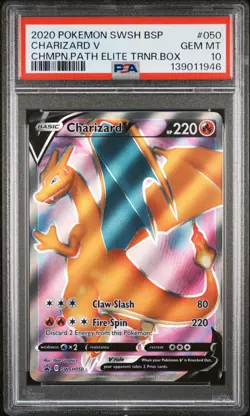 PSA 10 CHARIZARD V 050 CHAMPIONS PATH PROMO POKEMON MJ - Image 1