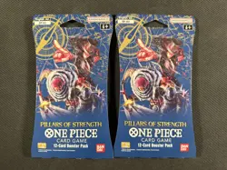 One Piece TCG x2 Sealed Blister Packs Pillars Of Strength Bandai OP-03 Rare - Image 1