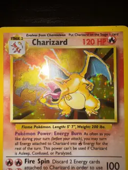 Pokemon Charizard Base Set Holo Rare 4/102 English 120 HP Card - Image 2