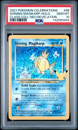 Shining Magikarp Pokemon Celebrations Classic Collection #66 PSA 10 Gem Mint - Image 1