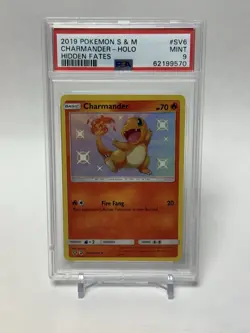 Pokemon TCG Charmander SV6/SV94 Hidden Fates Shiny PSA 9 Mint - Image 1