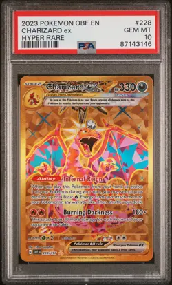 2023 Pokemon Obf En-Obsidian Flames #228 Charizard Ex Hyper Rare PSA 10 GEM MINT - Image 1