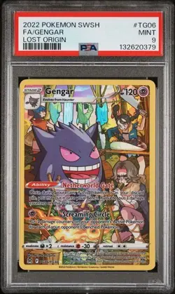 2022 POKEMON SWORD & SHIELD LOST ORIGIN #TG06 FULL ART/GENGAR PSA 9 - Image 1