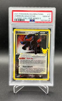 Pokemon Umbreon Gold Star 17/17 - Celebrations 25th Anniversary PSA 10 GEM MINT - Image 1