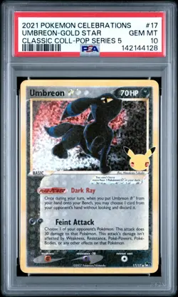 Pokemon Umbreon Gold Star 17/17 - Celebrations 25th Anniversary PSA 10 GEM MINT - Image 3