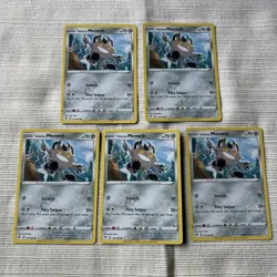 MEOWTH 112/185, Lot of 5x NM/M Pokemon cards, 2020 - Image 1