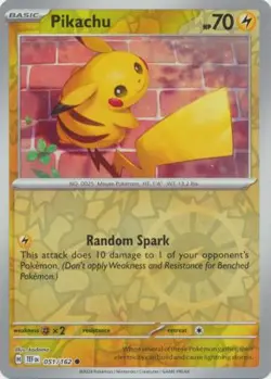 Pikachu 51/162 Reverse Holo | Temporal Forces | Pokemon Card - Image 1