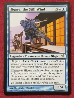 Magic The Gathering BETRAYERS OF KAMIGAWA HIGURE THE STILL WIND blue card MTG - Image 1