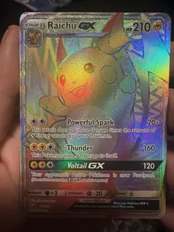 Pokemon Raichu GX Secret Rare Full Art Holo Shining Legends 75/73 210 HP - Image 1