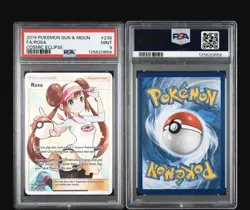 Pokemon Sun & Moon Cosmic Eclipse Rosa Full Art Rare Holo #236/236 PSA 9 - Image 1
