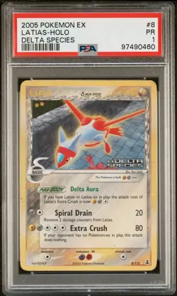 PSA 1 2005 POKEMON EX DELTA SPECIES STAMPED LATIAS 8/113 REV. FOIL - 0460 - Image 1