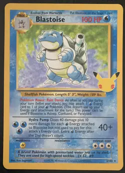 Pokemon Celebrations 25th Anniversary Blastoise Holo 2/102 - RARE HOLO - MINT - Image 2