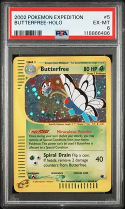 Butterfree 5/165 Expedition E Series 2002 Pokemon Card Holo PSA 6 - Image 1