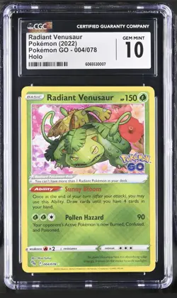 💚 CGC 10 MINT Radiant Venusaur #004 – 2022 Pokemon GO (S10b) - Image 1