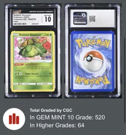 💚 CGC 10 MINT Radiant Venusaur #004 – 2022 Pokemon GO (S10b) - Image 3