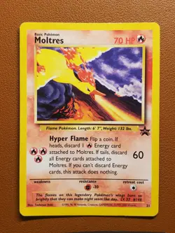 Moltres #21 Black Star Promo Non-Holo Original Vintage 2000 Pokemon Card TCG LP - Image 1