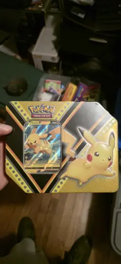 Sealed 2020 Pokemon TCG V Powers Tin Pikachu V with 5 Booster Packs - Image 1