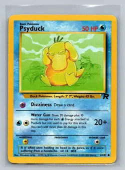 2000 Pokemon TCG Wizards of the Coast Team Rocket Psyduck #65 Unlimited - Image 1