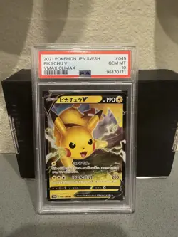 2021 Pokemon PSA 10 JPN SWSH Pikachu V Vmax Climax 045/184 - Image 1