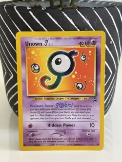 Unown J 38/53 Black Star Promo Rare Pokemon TCG 2001 Vintage - Image 1