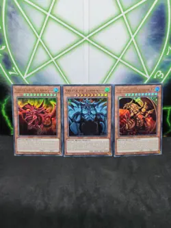 Yugioh Egyptian God Cards Slifer Obelisk Ra LDK2 Ultra Rare Set NM - Image 1